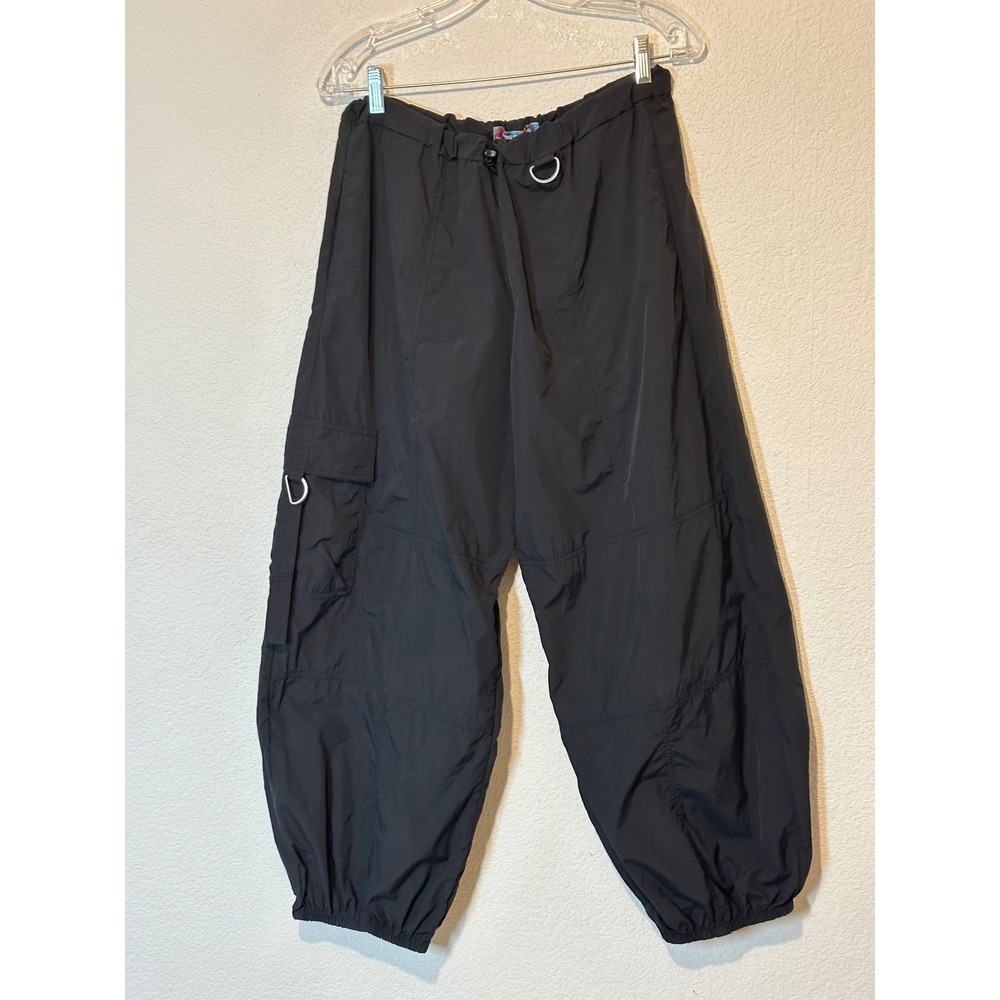 Urban Outfitters Black Parachute Cargo Pants Baggy Techwear XS